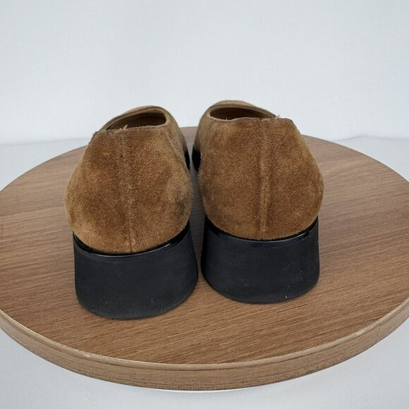 Salvatore‎ Ferragamo Brown Suede Platform Wedge Slip-On Shoes Size 6 - Picture 5 of 8